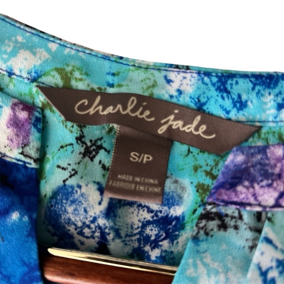 Charlie Jade Sleeveless Jewel Tone Tulip Skirt Lightweight Crepe Mini Dress S - Picture 5 of 5